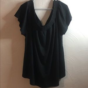 Lane Bryant black short sleeve off shoulder top